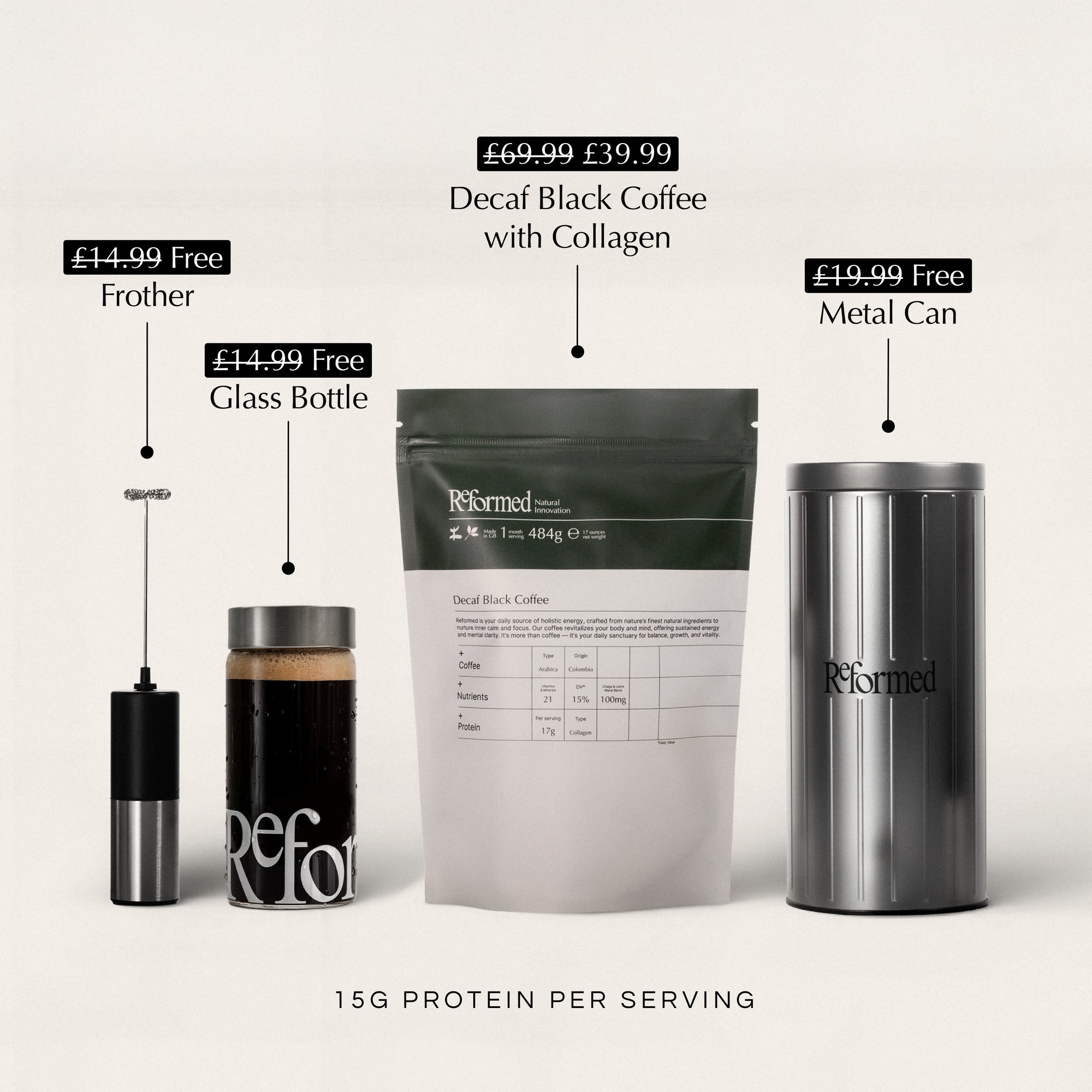 Decaf Black Coffee with Collagen