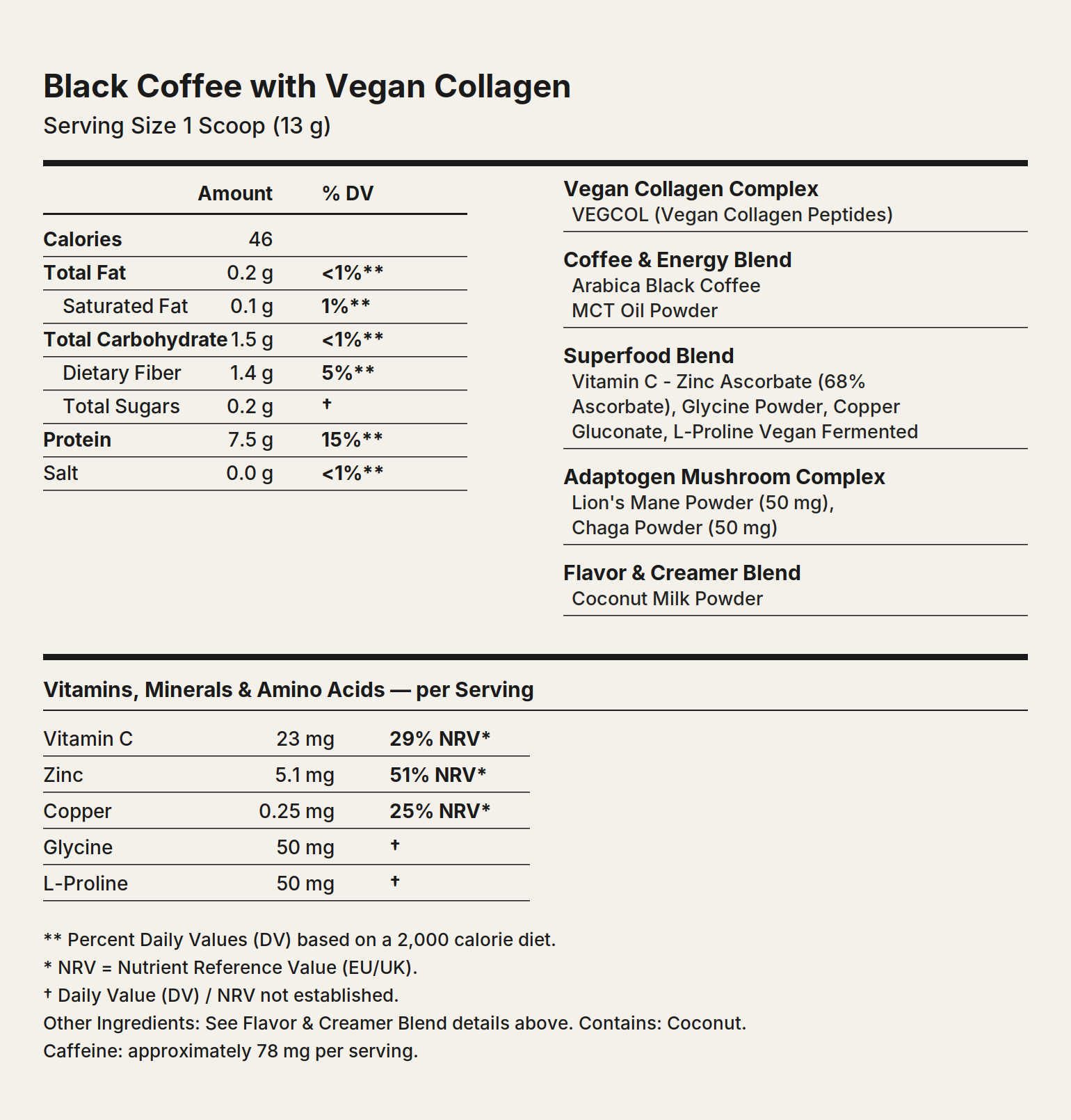 Black Coffee with Vegan Collagen