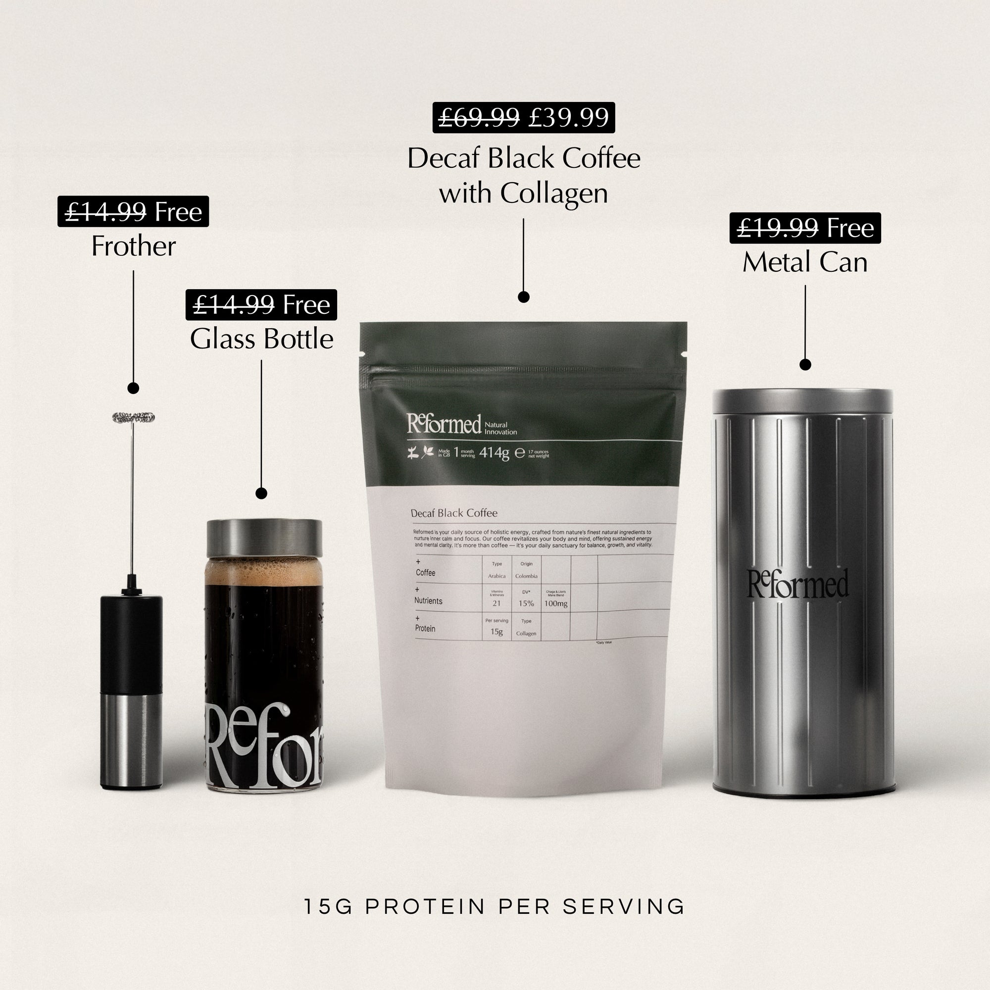 Decaf Black Coffee with Collagen