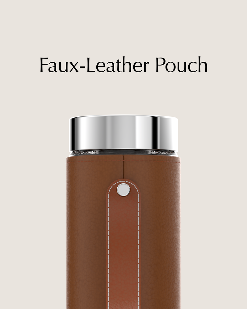 Bottle Faux-Leather Pouch with Handle