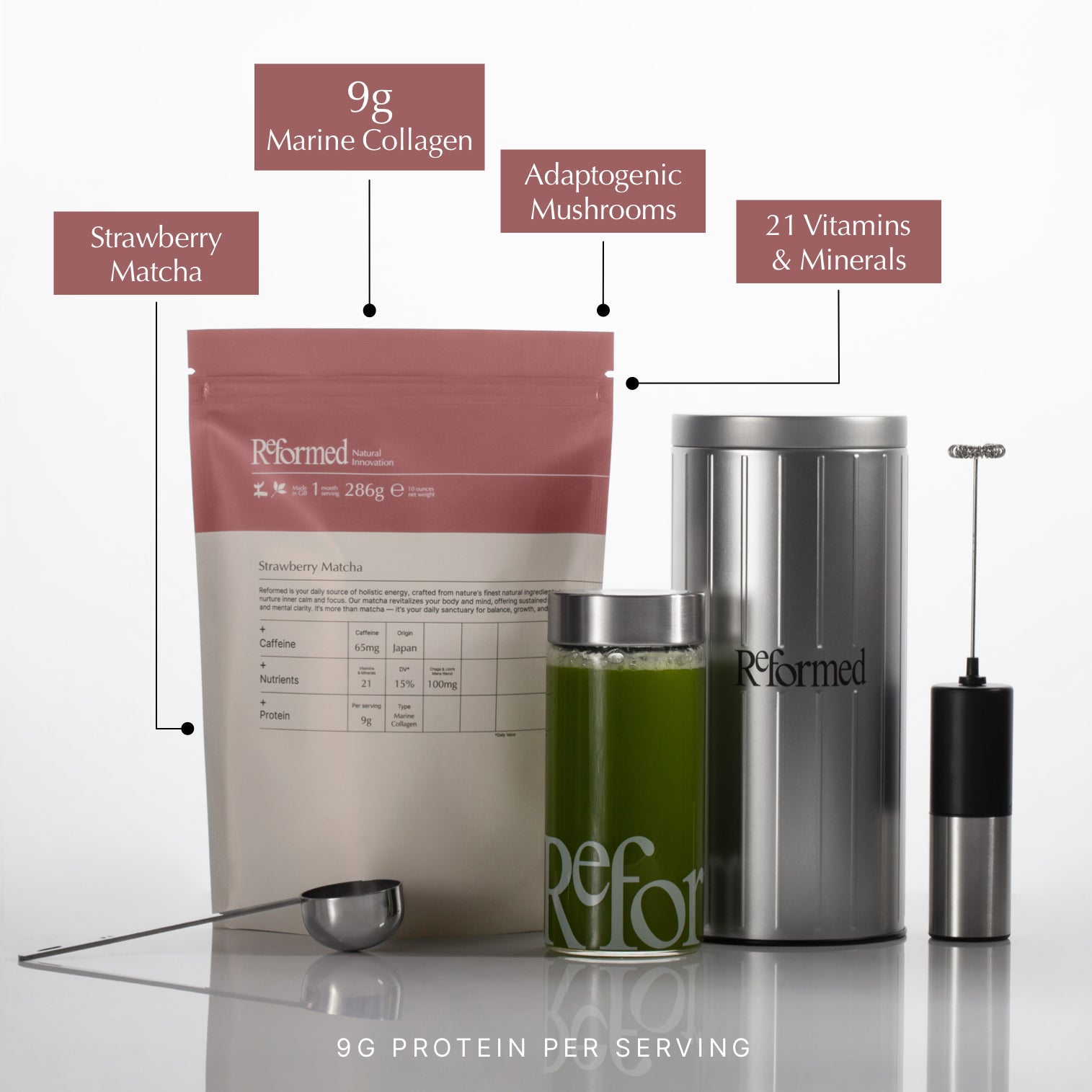 Strawberry Matcha with Collagen