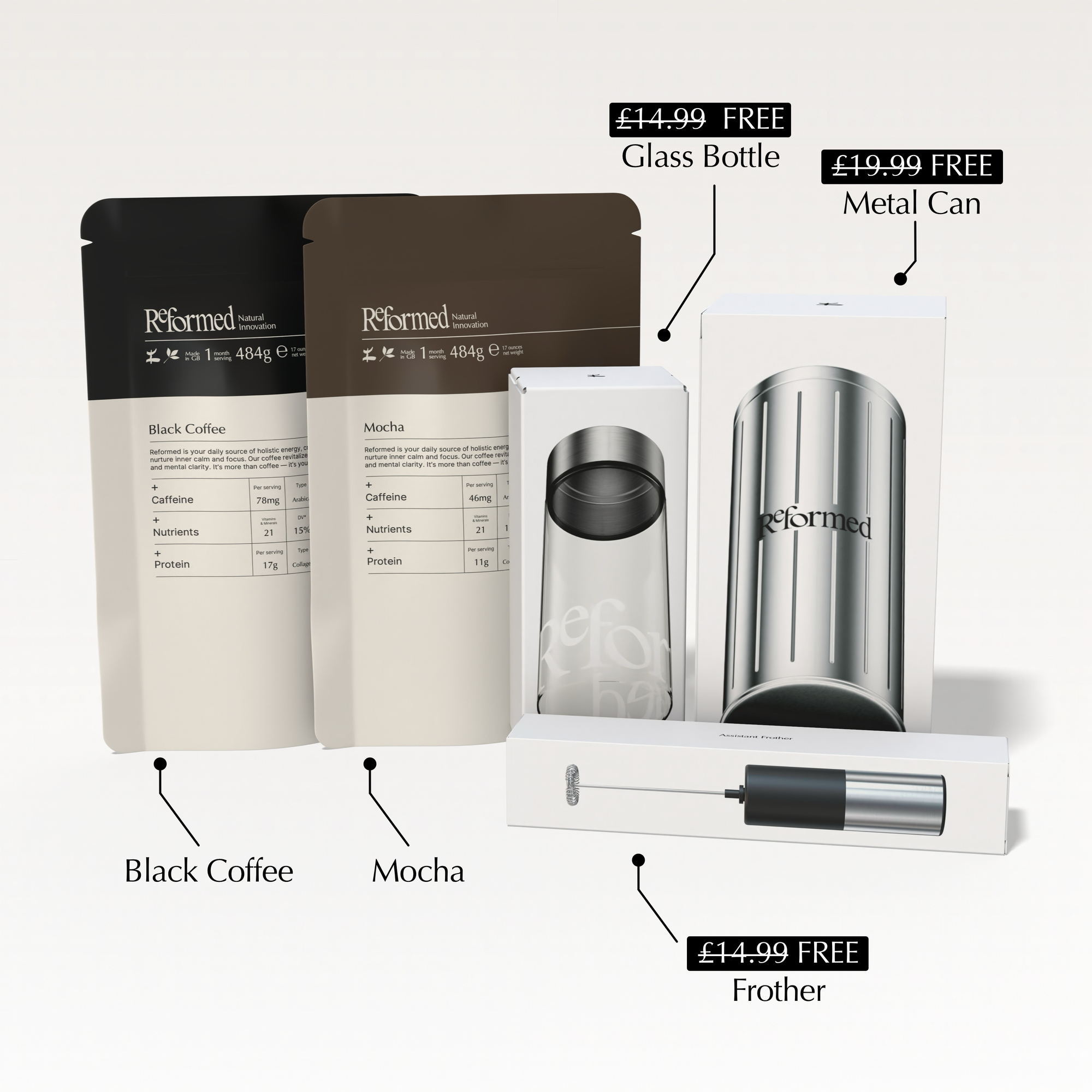 Collagen Mocha + Collagen Black Coffee